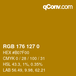 Color code: RGB 176 127 0 | qconv.com