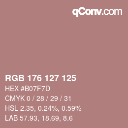 Farbcode: RGB 176 127 125 | qconv.com