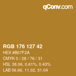 カラーコード: RGB 176 127 42 | qconv.com