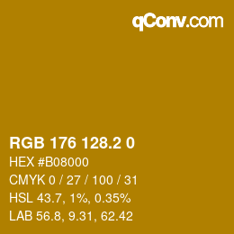 カラーコード: RGB 176 128.2 0 | qconv.com