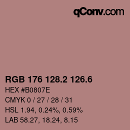 カラーコード: RGB 176 128.2 126.6 | qconv.com