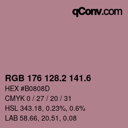 カラーコード: RGB 176 128.2 141.6 | qconv.com