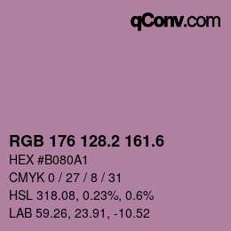 カラーコード: RGB 176 128.2 161.6 | qconv.com
