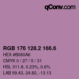 カラーコード: RGB 176 128.2 166.6 | qconv.com