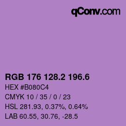カラーコード: RGB 176 128.2 196.6 | qconv.com