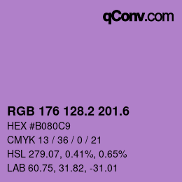カラーコード: RGB 176 128.2 201.6 | qconv.com