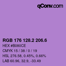カラーコード: RGB 176 128.2 206.6 | qconv.com
