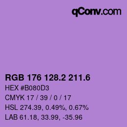 カラーコード: RGB 176 128.2 211.6 | qconv.com