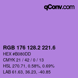 カラーコード: RGB 176 128.2 221.6 | qconv.com