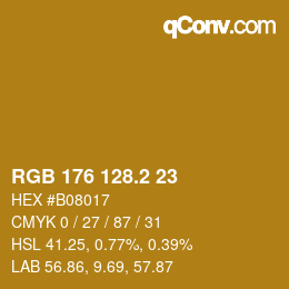カラーコード: RGB 176 128.2 23 | qconv.com