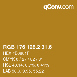 カラーコード: RGB 176 128.2 31.6 | qconv.com