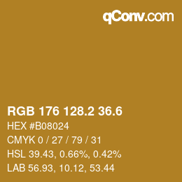 カラーコード: RGB 176 128.2 36.6 | qconv.com