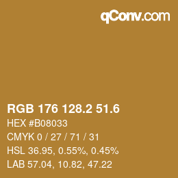 カラーコード: RGB 176 128.2 51.6 | qconv.com
