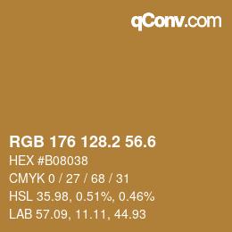 カラーコード: RGB 176 128.2 56.6 | qconv.com