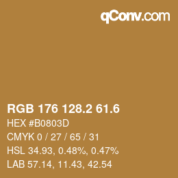 カラーコード: RGB 176 128.2 61.6 | qconv.com