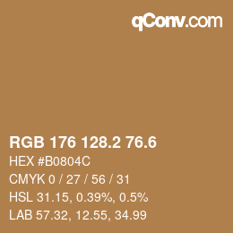 カラーコード: RGB 176 128.2 76.6 | qconv.com