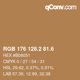カラーコード: RGB 176 128.2 81.6 | qconv.com