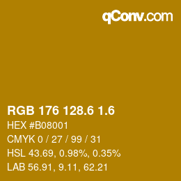 カラーコード: RGB 176 128.6 1.6 | qconv.com