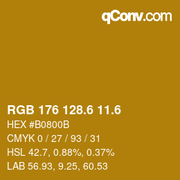 カラーコード: RGB 176 128.6 11.6 | qconv.com