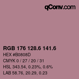 カラーコード: RGB 176 128.6 141.6 | qconv.com