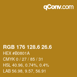 カラーコード: RGB 176 128.6 26.6 | qconv.com