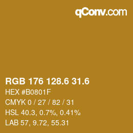 カラーコード: RGB 176 128.6 31.6 | qconv.com