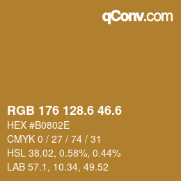 カラーコード: RGB 176 128.6 46.6 | qconv.com