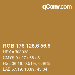 カラーコード: RGB 176 128.6 56.6 | qconv.com