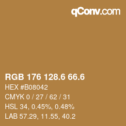 カラーコード: RGB 176 128.6 66.6 | qconv.com
