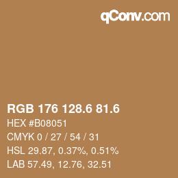 カラーコード: RGB 176 128.6 81.6 | qconv.com