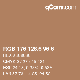 カラーコード: RGB 176 128.6 96.6 | qconv.com