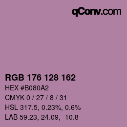 Color code: RGB 176 128 162 | qconv.com