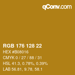 Color code: RGB 176 128 22 | qconv.com