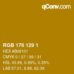 カラーコード: RGB 176 129 1 | qconv.com