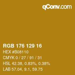 カラーコード: RGB 176 129 16 | qconv.com