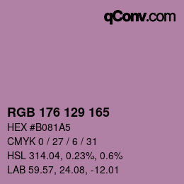 カラーコード: RGB 176 129 165 | qconv.com
