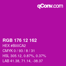 Color code: RGB 176 12 162 | qconv.com
