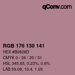 Código de color: RGB 176 130 141 | qconv.com