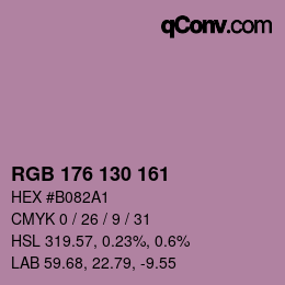 カラーコード: RGB 176 130 161 | qconv.com