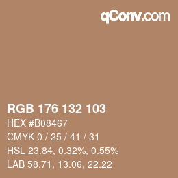 Color code: RGB 176 132 103 | qconv.com