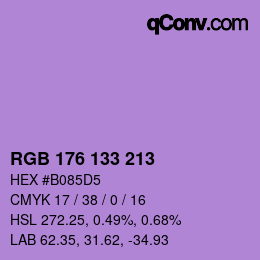 Color code: RGB 176 133 213 | qconv.com