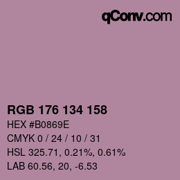 カラーコード: RGB 176 134 158 | qconv.com
