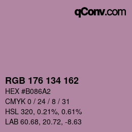 Color code: RGB 176 134 162 | qconv.com