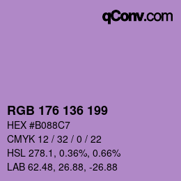 Color code: RGB 176 136 199 | qconv.com