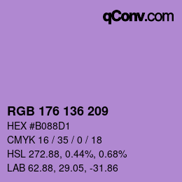 カラーコード: RGB 176 136 209 | qconv.com
