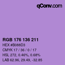 Color code: RGB 176 136 211 | qconv.com