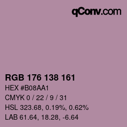 Código de color: RGB 176 138 161 | qconv.com