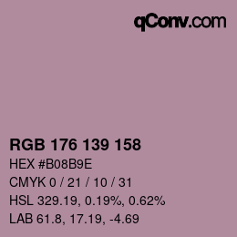カラーコード: RGB 176 139 158 | qconv.com