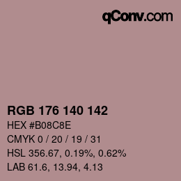 カラーコード: RGB 176 140 142 | qconv.com