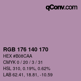 カラーコード: RGB 176 140 170 | qconv.com
